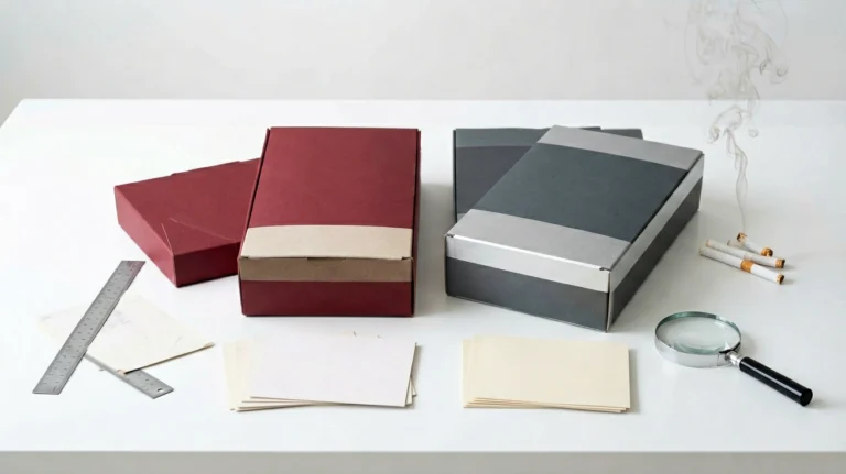 Two neutral catalogue record boxes arranged for comparing Manchester Red and Reserve listings in Australia